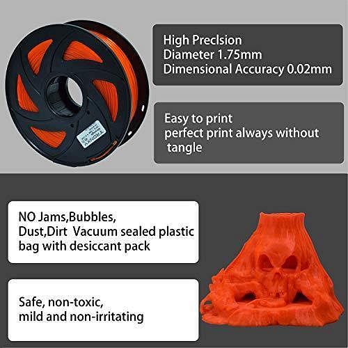 Tronxy 3D Printer PETG 3D Printing Filament 1.75mm, 1 KG （2.2lbs）Spool 3D Printer (Transparent Orange) Tronxy 3D Printer | Tronxy Large 3D Printer | Tronxy Large Format Veho 600 800 1000