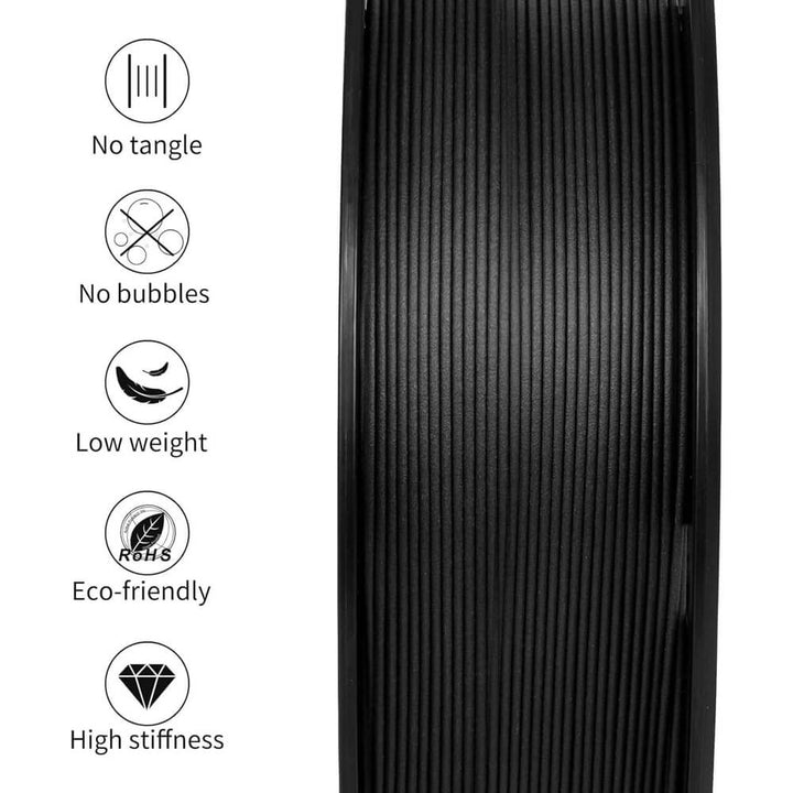 Tronxy Carbon Fiber Filament PLA 1.75mm Reinforced 3D Printer Filament Black PLA Filament High Strength Filament Carbon Fiber PLA 3D Printing Supplies Industrial Prototypes