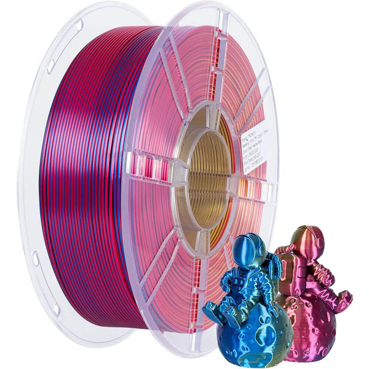 Tronxy 3D Printer Filament Silk PLA Filament Tricolor 3D Printing 1.75mm Filament Easy Print Filament Color Changing Filament Coextrusion Filament 3D Printing Supplies