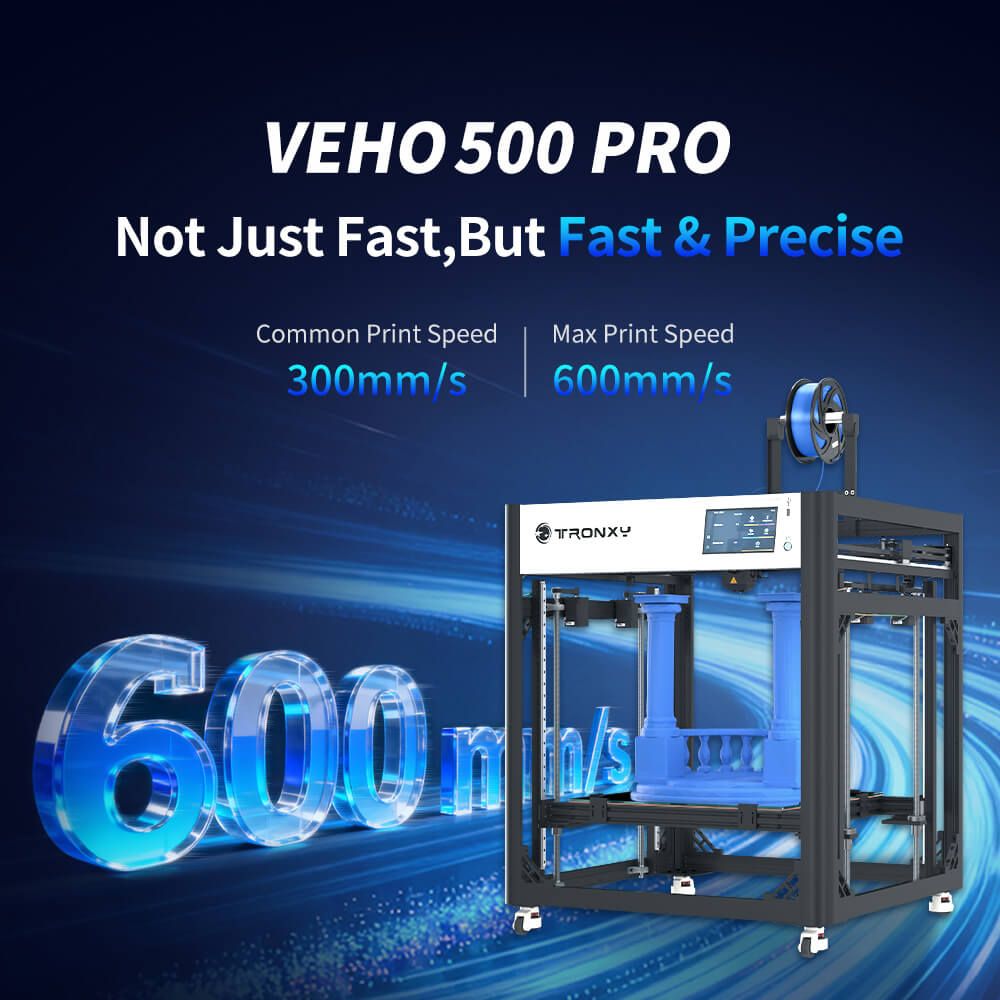 Tronxy Veho 500 Pro Быстрый 3D-принтер, 600 мм/с, размер печати 500x500x500 мм