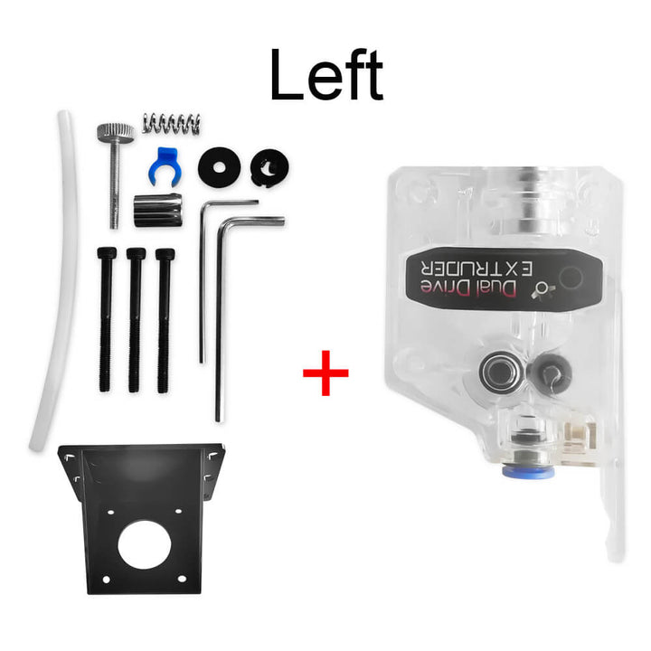 Tronxy 3D Printer BMG Direct Extruder Volcano Nozzle 3D Printing Accessories Flexible Filament Compatible Dual Feed Gear Metal Extruder Kit 3D Printer Upgrade