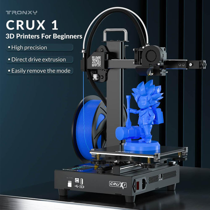 Tronxy Crux 1 Mini 3D Printer Beginner 3D Printer Portable 3D Printer Fast Assembly 3D Printer Direct Drive Extruder Budget-friendly 3D Printer User-friendly 3D Printing