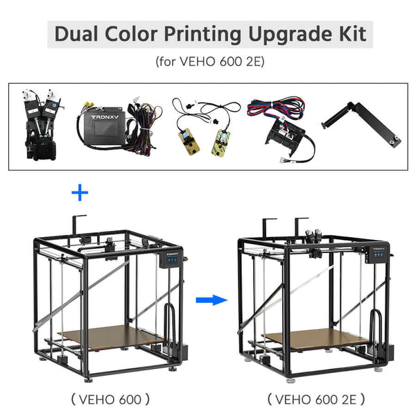 Tronxy 2E Upgrade Kits 2-In-1-Out Dual Extrusion Direct Drive Upgrade Kits for Upgrade VEHO 600 to VEHO 600 2E