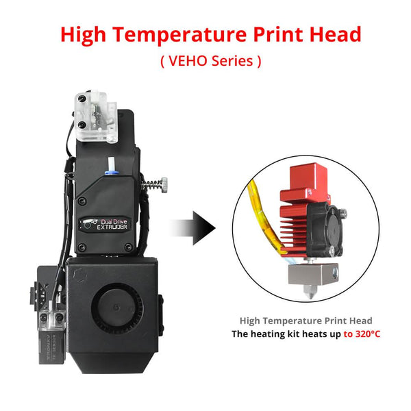 Tronxy 320 Degree Hotend Direct Drive Extruder Print PP / PC High Temperature Upgrade Print Head for VEHO Series 3D Printers