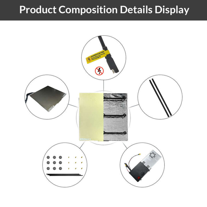 Tronxy 3D Printer Silicone Heated Kits Heating Plate 600x600mm Veho 600 Series 3D Printer Accessories 3D Printing Technology Heated Bed 3D Printer Upgrade Kits