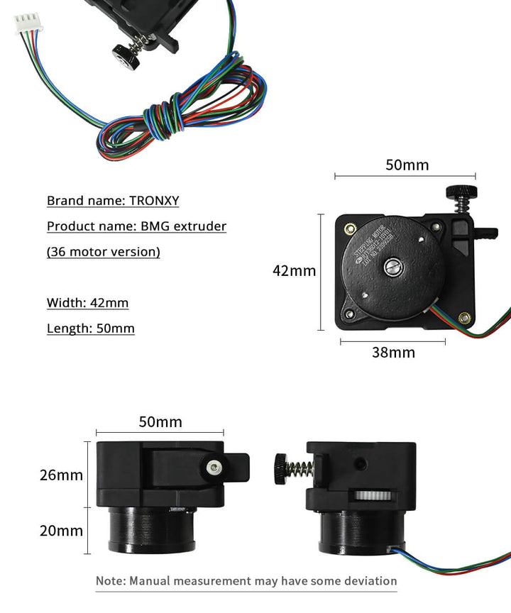 Tronxy 3D printer BMG extruder kit 3D printing accessories direct drive extruder 3D printer upgrade 36 Metor version high precision extruder 3D printing parts