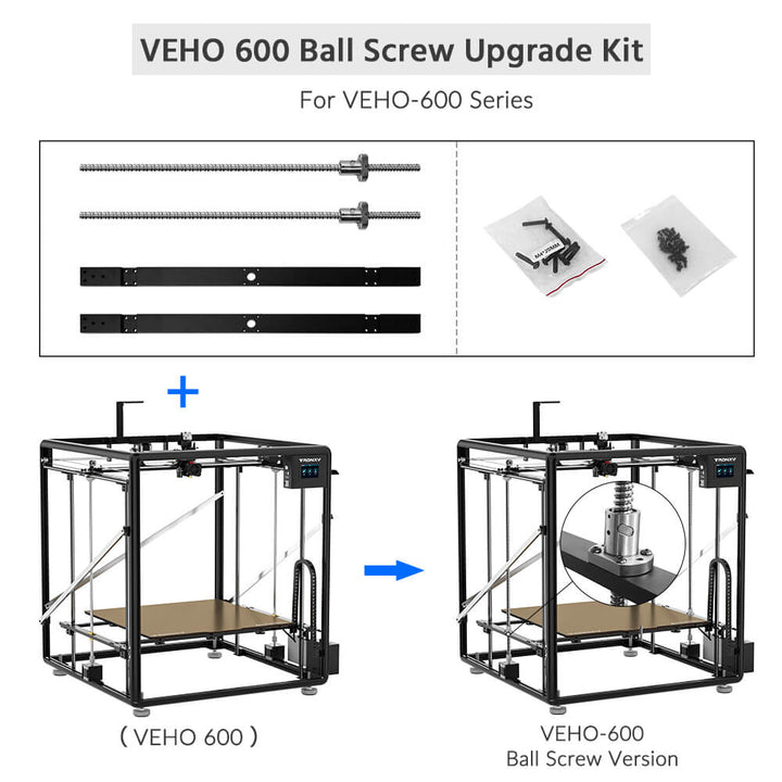 Tronxy VEHO 600 Ball Screw Upgrade Kit 3D Printer Accessories T12 Lead Screw VEHO 600 Series 680mm C7 12mm Diameter 3D Printing Upgrade