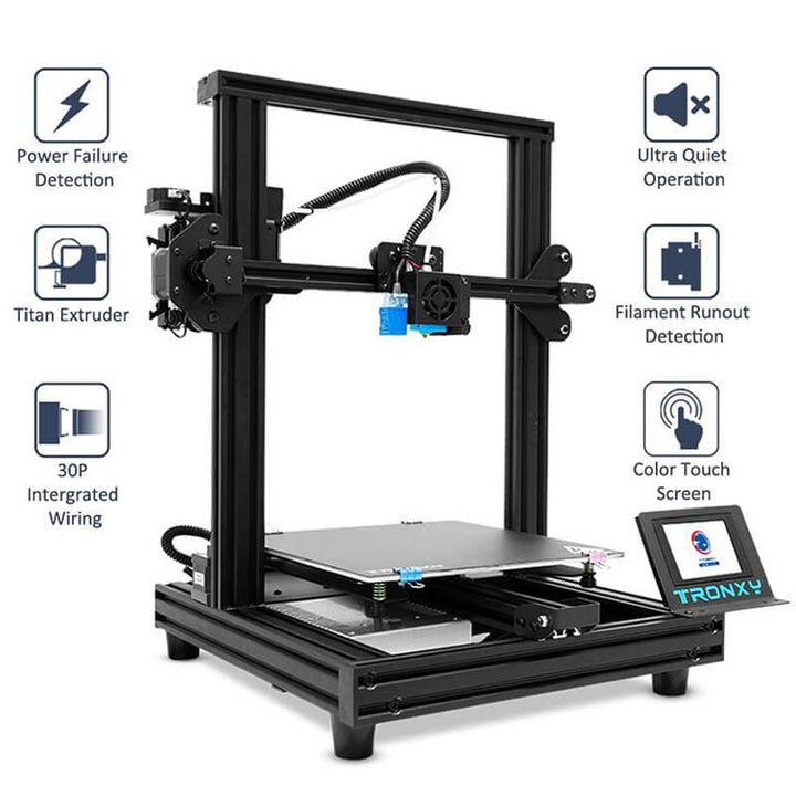 Tronxy XY-2 PRO Titan Extruder 3D Printer DIY Kit FDM 3D printer 255x255x245mm automatic leveling filament detection resume printing