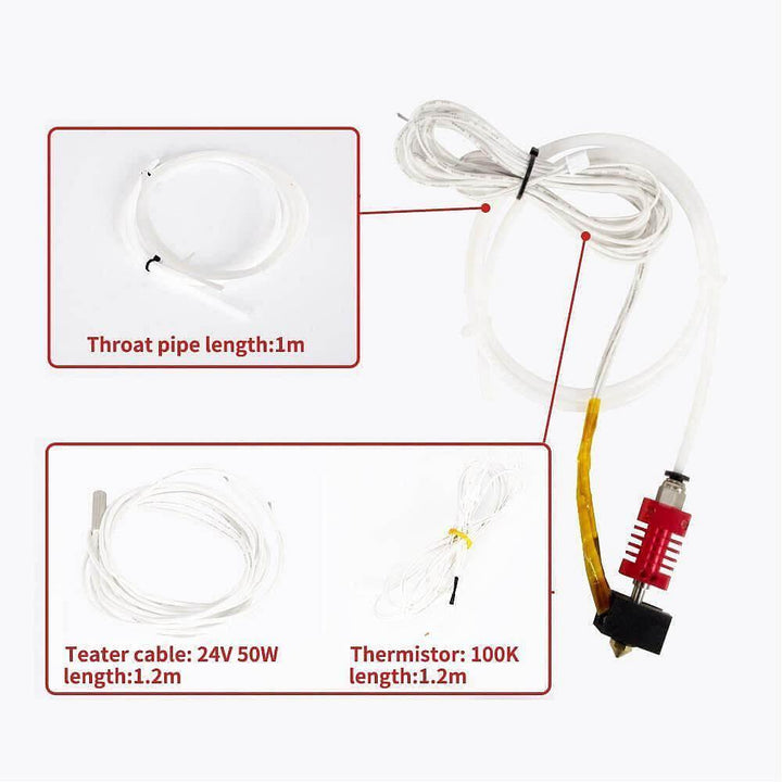 Tronxy 3D Printer MK10 Upgrade Extruder Kit 0.4mm Nozzle 3D Printing Accessories 24V Extruder Extruder Kit Upgrade Kit for 3D Printer 3D Printer Parts
