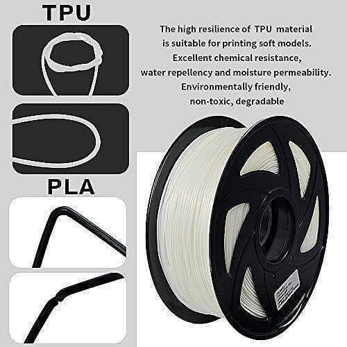 Tronxy 3D Printer 3D Flexible White TPU Filament 1.75 mm 2.2 LBS (1KG) Tronxy 3D Printer | Tronxy Large 3D Printer | Tronxy Large Format Veho 600 800 1000