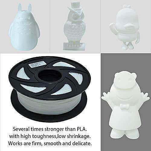Tronxy 3D Printer 3D Flexible White TPU Filament 1.75 mm 2.2 LBS (1KG) - Tronxy 3D Printing - Best 3D Printer for Beginners