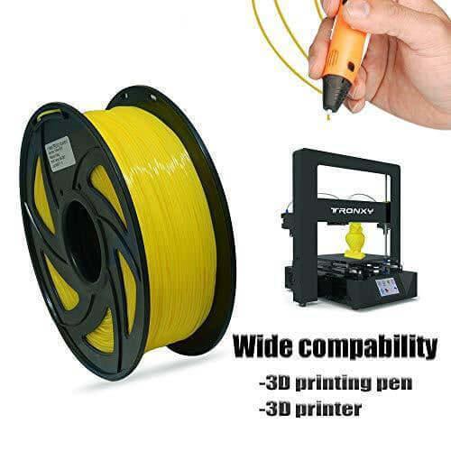 Tronxy 3D Printer 3D Flexible Yellow TPU Filament 1.75 mm 2.2 LBS (1KG) - Tronxy 3D Printing - Best 3D Printer for Beginners