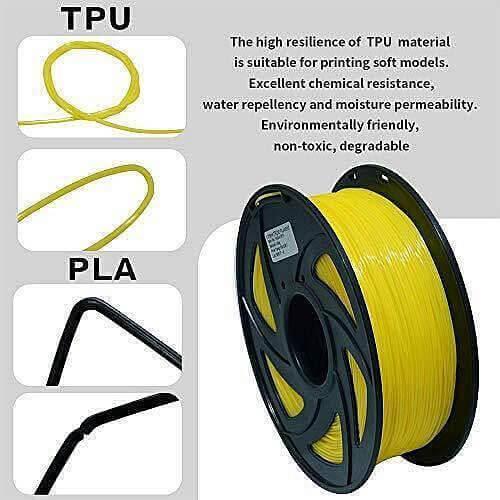 Tronxy 3D Printer 3D Flexible Yellow TPU Filament 1.75 mm 2.2 LBS (1KG) Tronxy 3D Printer | Tronxy Large 3D Printer | Tronxy Large Format Veho 600 800 1000