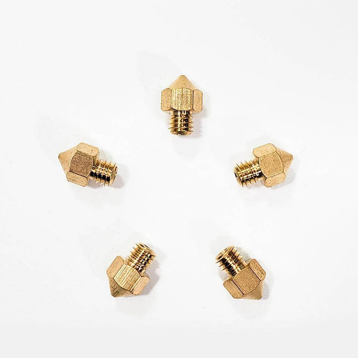 Tronxy 3D Printer V5 V6 Nozzle Copper Nozzle M6 Threaded Brass 3D Printing Accessories 5Pcs Nozzle Set 3D Printer Parts Nozzle Sizes
