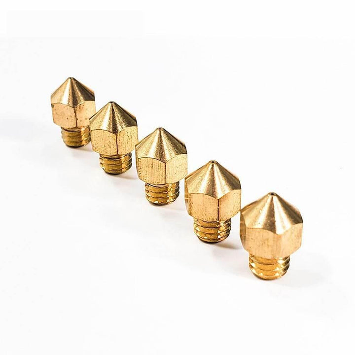Tronxy 3D Printer V5 V6 Nozzle Copper Nozzle M6 Threaded Brass 3D Printing Accessories 5Pcs Nozzle Set 3D Printer Parts Nozzle Sizes