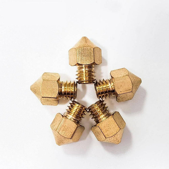 Tronxy 3D Printer V5 V6 Nozzle Copper Nozzle M6 Threaded Brass 3D Printing Accessories 5Pcs Nozzle Set 3D Printer Parts Nozzle Sizes