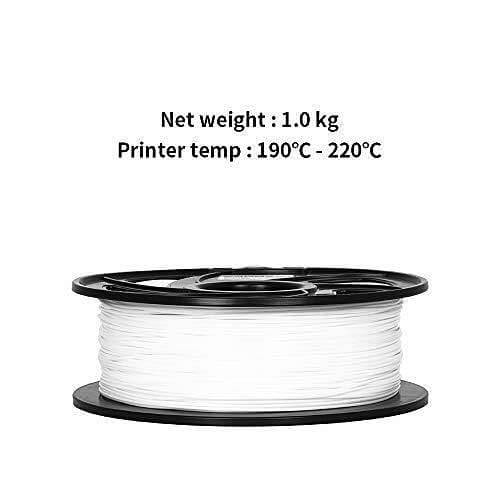 Tronxy 3D Printer White PLA 3D Printing Filament 1.75 mm, 2.2 LBS (1KG) Tronxy 3D Printer | Tronxy Large 3D Printer | Tronxy Large Format Veho 600 800 1000