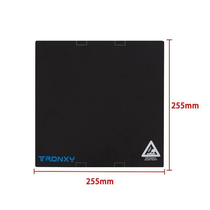 Tronxy 3D Printer 255x255mm Hot Bed Sticker + 255x255mm Carbon Fiber Build Plate - Tronxy 3D Printing - Best 3D Printer for Beginners