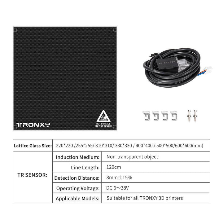 Tronxy 3D Printer Auto Leveling Sensor Lattice Glass Plate X5SA-500 X5SA-600 3D Printing Accessories Printer Upgrade