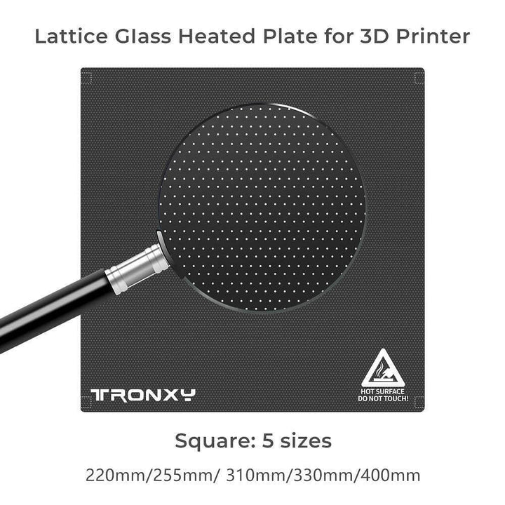 Tronxy Lattice Glass Heated Bed Plate 5 Sizes 3D Printer Parts & Accessories Tronxy 3D Printer | Tronxy Large 3D Printer | Tronxy Large Format Veho 600 800 1000 3D Printer