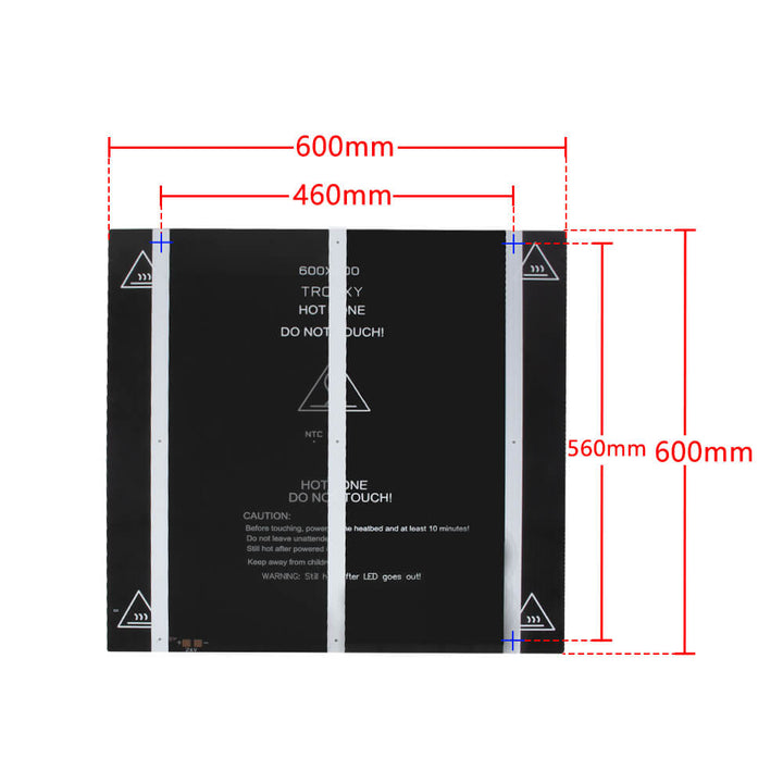 Tronxy 3D printer heated bed aluminum alloy 24V heated bed 3D printer parts 600x600mm heated bed 3D printing accessories Tronxy parts
