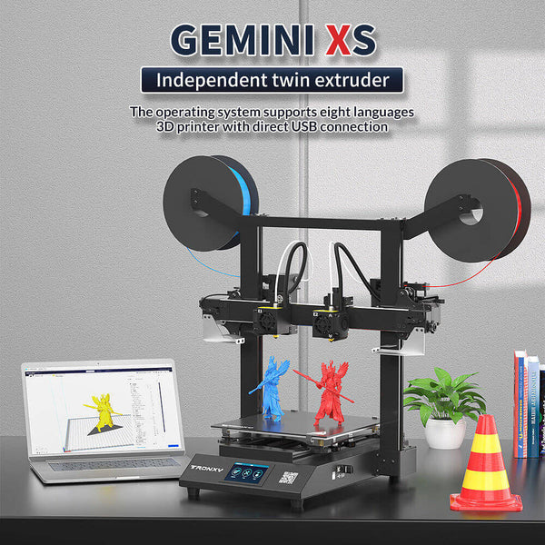 Tronxy Gemini XS 2022 Novo DIY IDEX 3D Kit Impressora Duas Cabeças Multicolor Independente Extrusora Dupla Impressora 3D 255x255x260mm