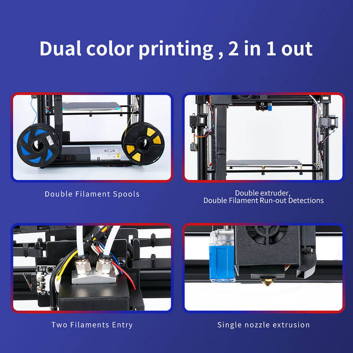 Tronxy X5SA-400 Dual Extruder 3D Printer Large Format 3D Printer FDM 3D Printing 2-in-1-out Nozzle Auto Leveling 3D Printer 3D Printer Kit Titan Extruder