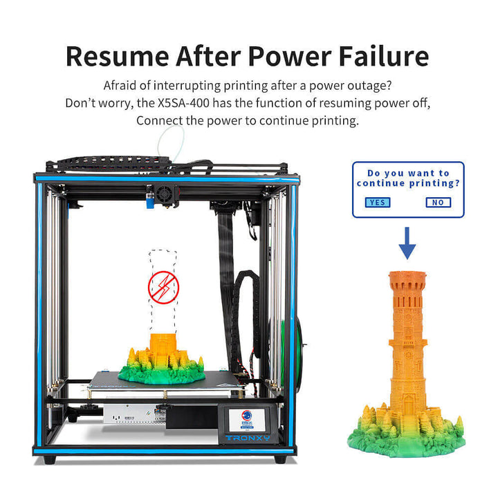Tronxy X5SA-400 DIY 3D Printer Kit Power Off Resme Print Larger Print Size 3.5 Inch Touch Screen PLA TPU ABS Filament Tronxy 3D Printer | Tronxy Large 3D Printer | Tronxy X5SA 400 Large Format 3D Printer