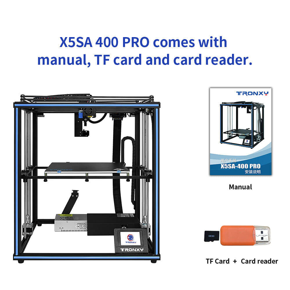 Tronxy X5SA-400 Pro DIY 3D Printer Titan Exruder Quiet Drive Mainboard 3D Printing Tronxy 3D Printer Large Build Volume High Precision 3D Printer