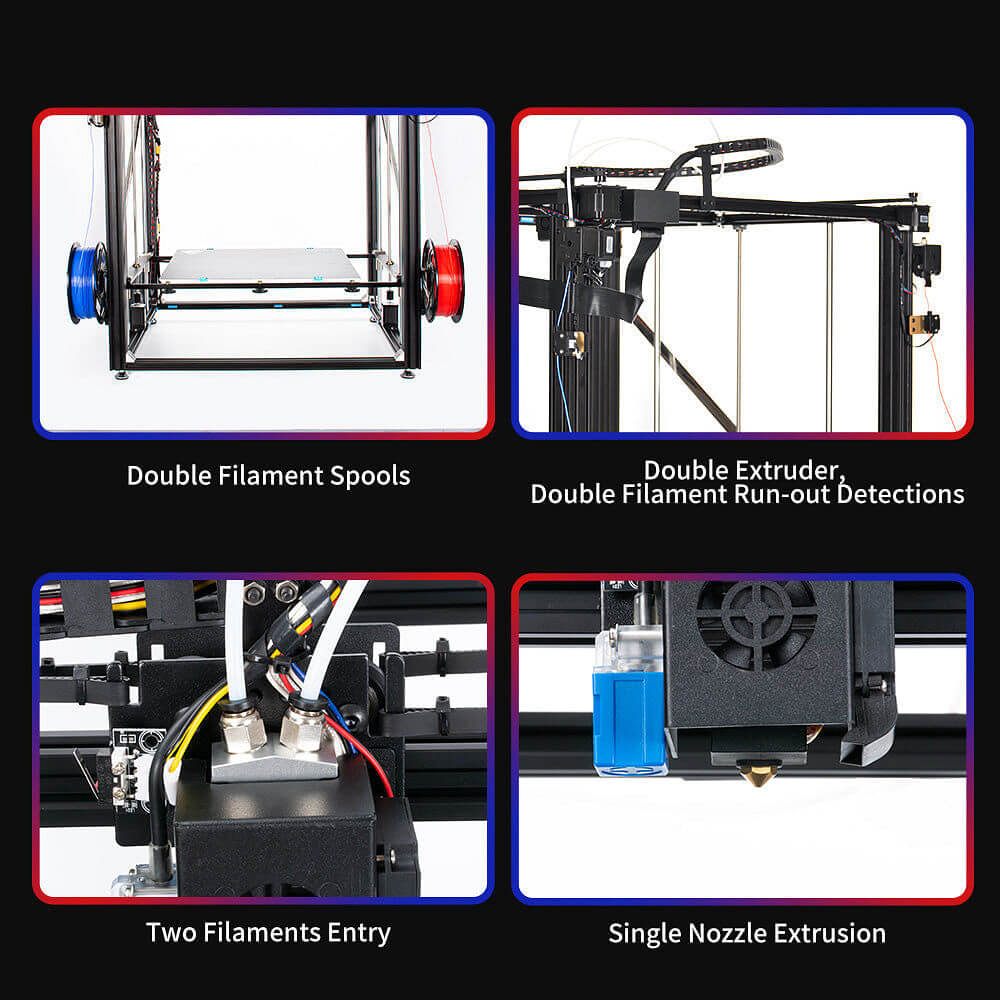 Tronxy X5SA-500 Dual Extruder 3D Printer Large Size 3D Printer DIY 3D Printer Kit 500x500x600mm Printer FDM Dual Color Printing Auto Leveling 3D Printer Tronxy 3D Printing