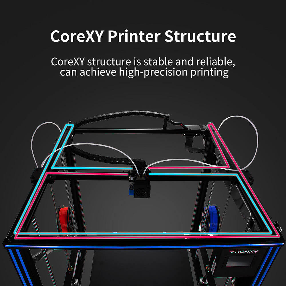 Tronxy X5SA-500 Dual Extruder 3D Printer Large Size 3D Printer DIY 3D Printer Kit 500x500x600mm Printer FDM Dual Color Printing Auto Leveling 3D Printer Tronxy 3D Printing