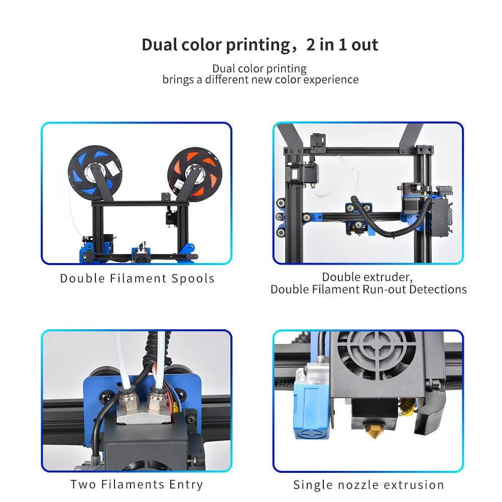 Tronxy XY-2 Pro 3D printer dual color printing DIY kit Titan extruder 255x255x245mm silent motherboard easy assembly