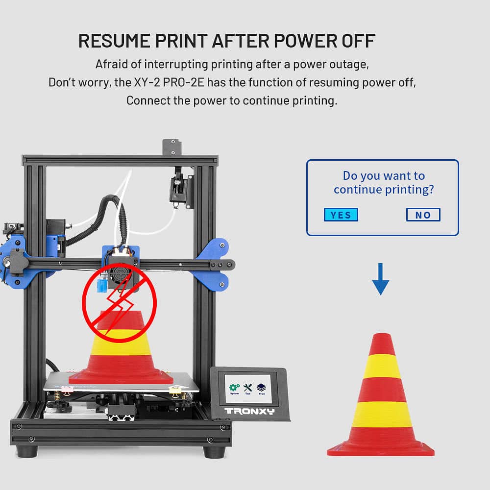 Tronxy XY-2 Pro 2E Titan IN OUT 3D プリンター 色 DIY キット 255x255x245mm – 